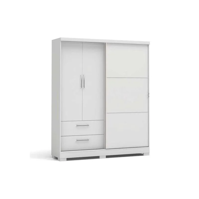 Guarda Roupa 3Ptas Correr 2Gavs C533 Branco-Kappesberg