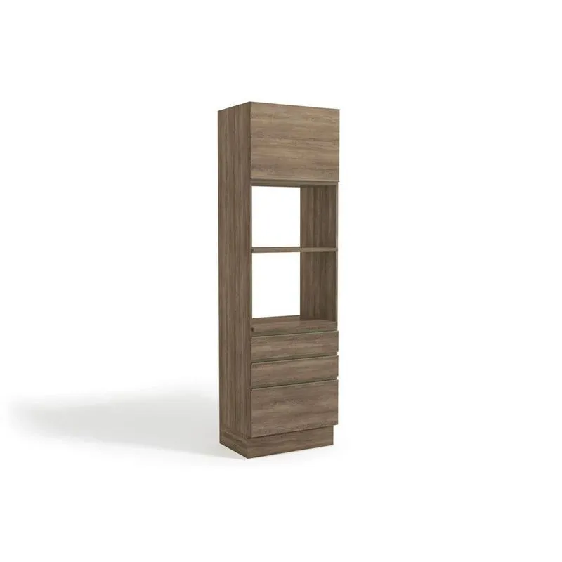 Paneleiro de Cozinha Modulado Maxxi G750 c/ 1 Porta e 3 Gavetas 70cm Nogal - Kappesberg