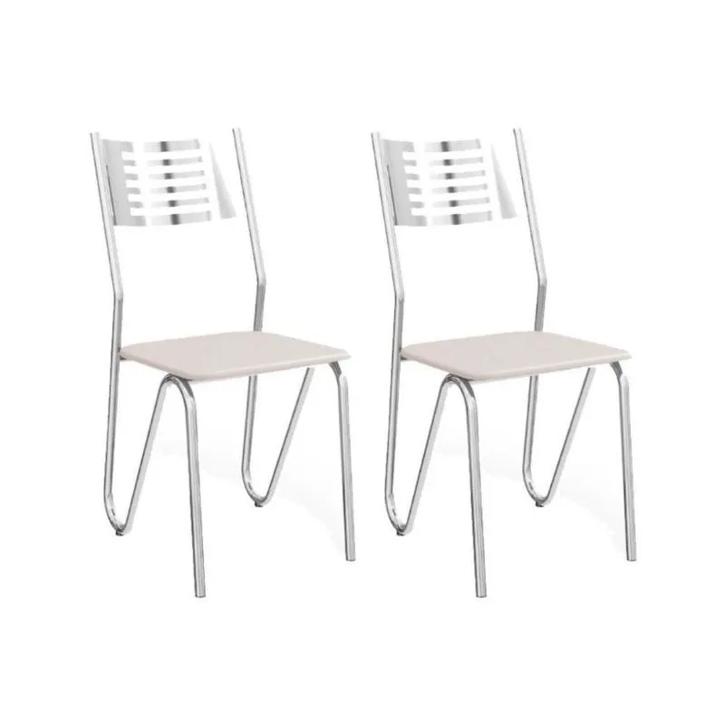 Cadeira Nápoles 2C045 Kit Cromado Courano Branco