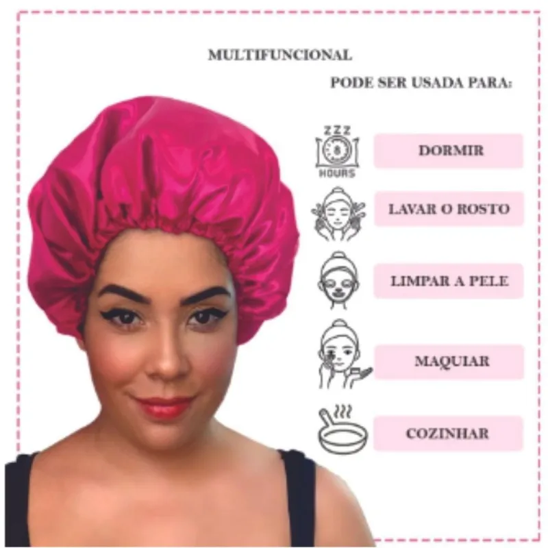 Touca Cetim Escova Mágica E Xuxa Cetim Macio Kit