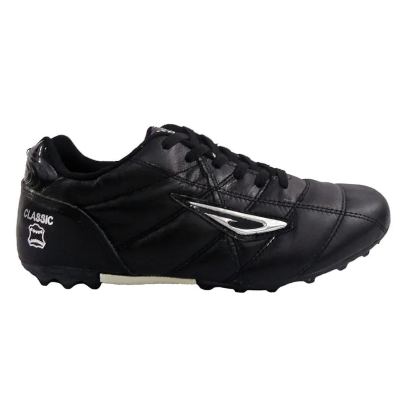 Chuteira Society Diavolo Classic Couro Adulto Tamanhos Especiais 45 / Preto.