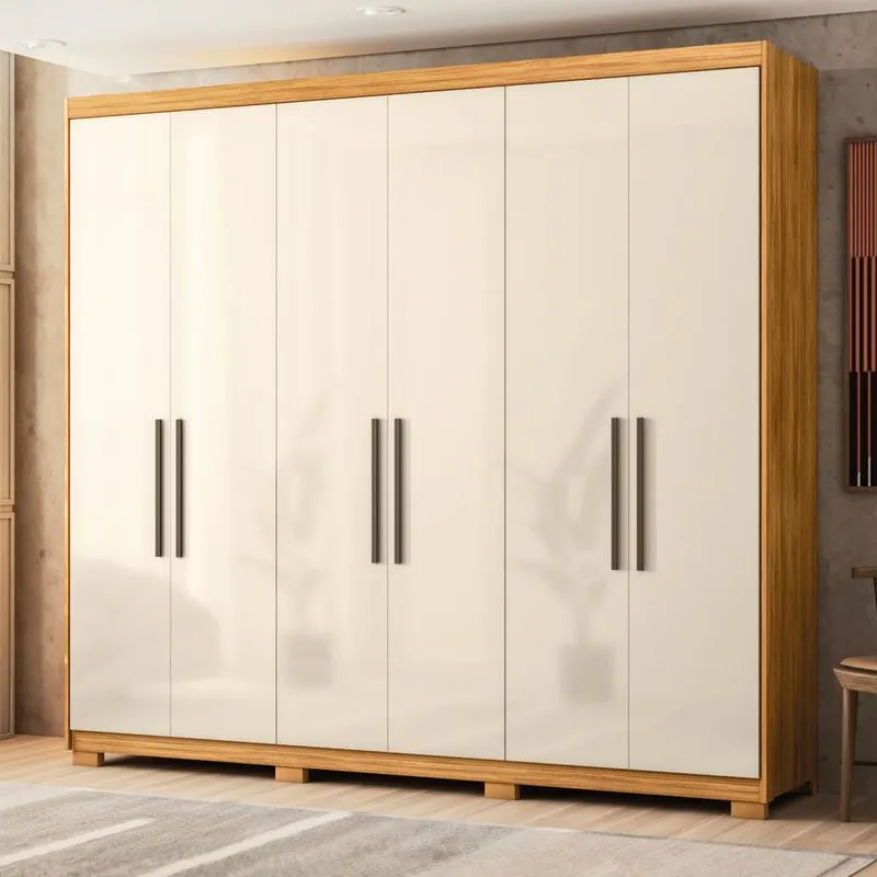 Guarda Roupa Casal com Pés 6 Portas em MDF Venice Demóbile