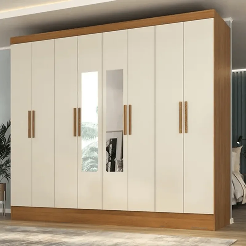 Guarda-Roupa 6 Portas 4 Gavetas MDF Demobile Venice Amendola e Off White 241cm