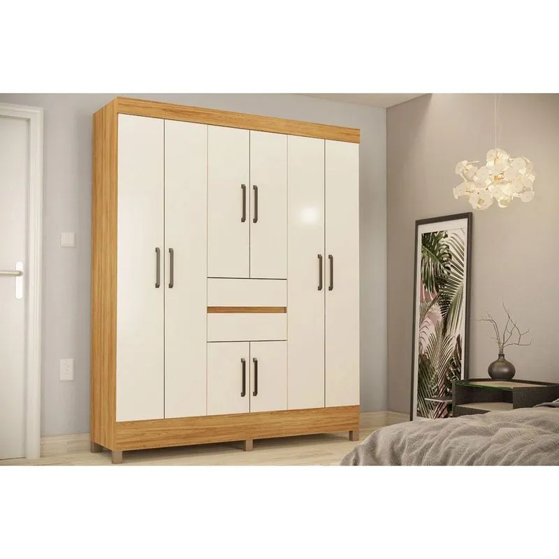 Guarda Roupa 8 Portas 2 Gavs Munique Demóbile Offwhite