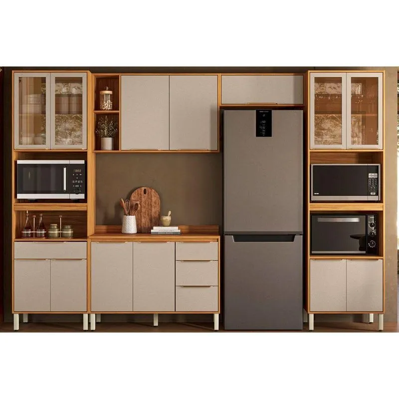 Cozinha Modulada 5 Peças Plena Cz313 Cinamon/nude Demóbile