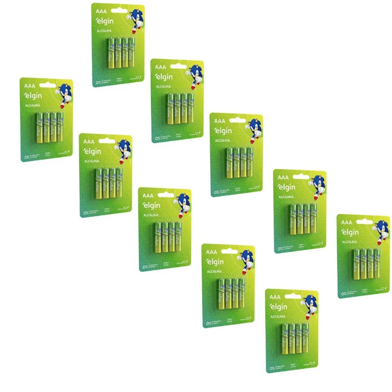 Kit Com 10 Cartelas De Pilhas Aaa Alcalina C/4 82155