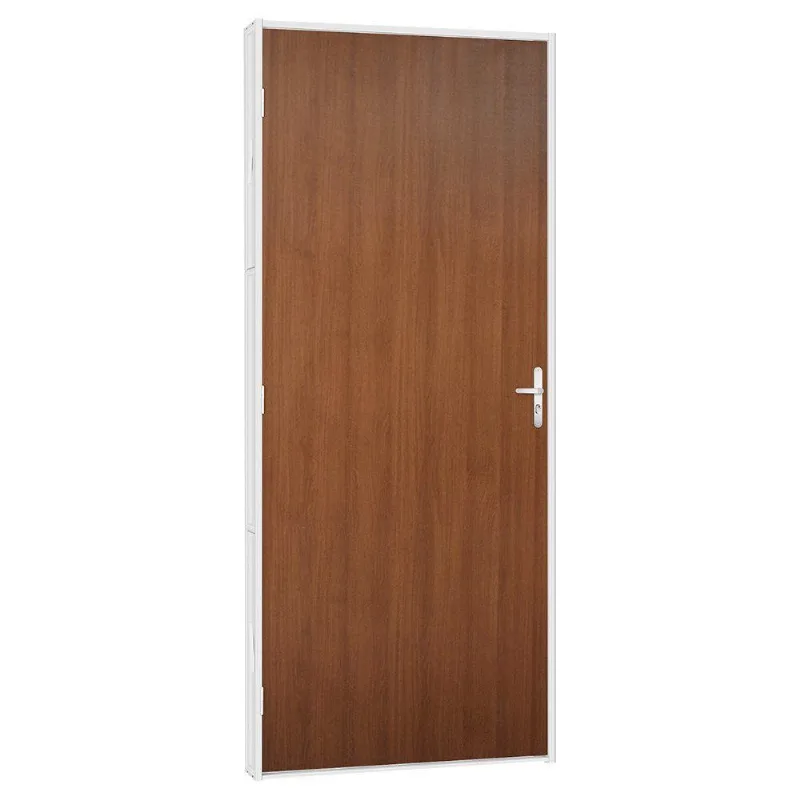 Porta De Madeira Mogno Com Batente De Aço Evidence 65x215 R50 Abertura Esquerda Branco