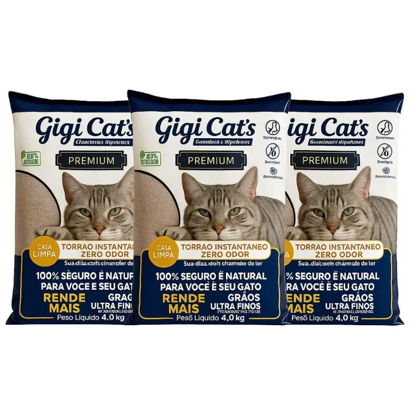 Areia Sanitaria Gigi Cats 4kg - 3un