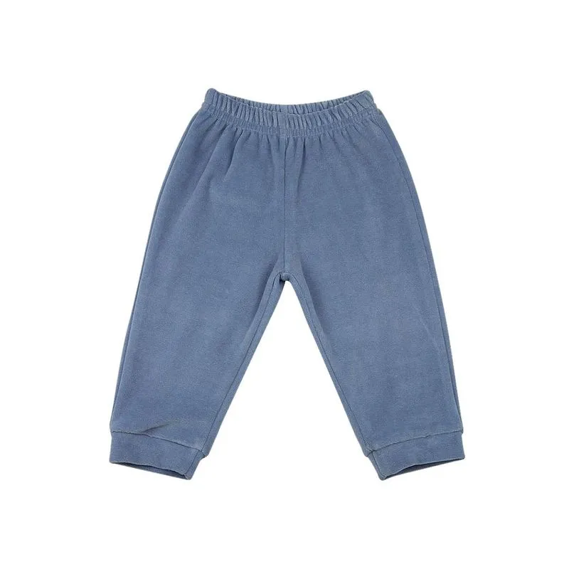 Calça Bebê Plush Liso - Azul G