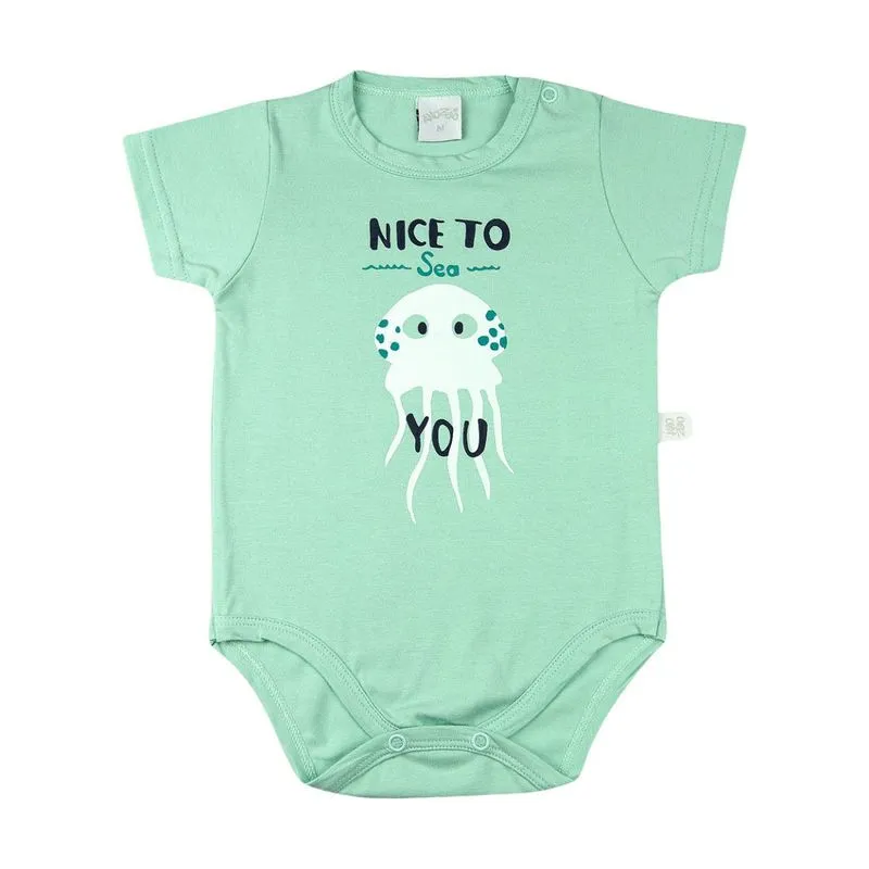 Body Bebê Cotton Conforto Polvo Nice To Sea You - Verde 3