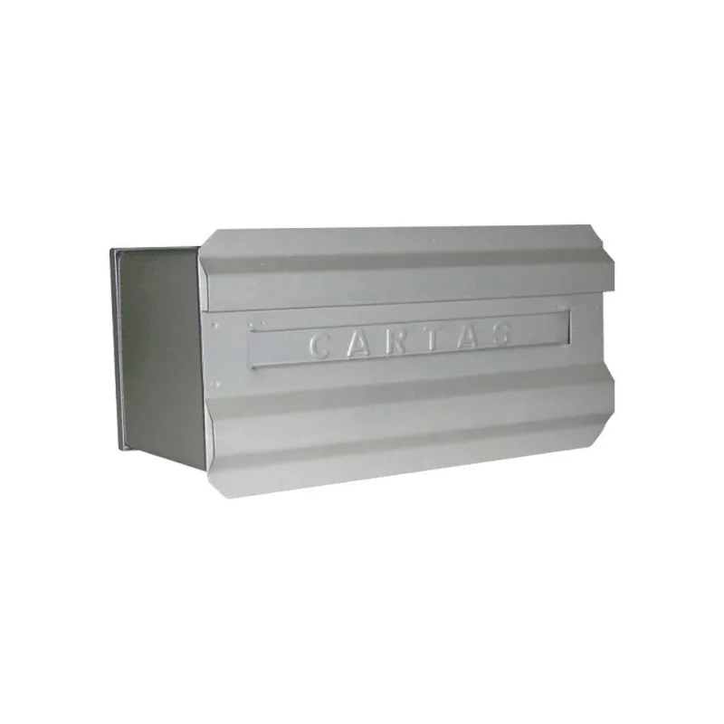 Caixa De Correio Cartas Para Muro Curta Em Aço 14x16 - Cinza - Cor: Branco
