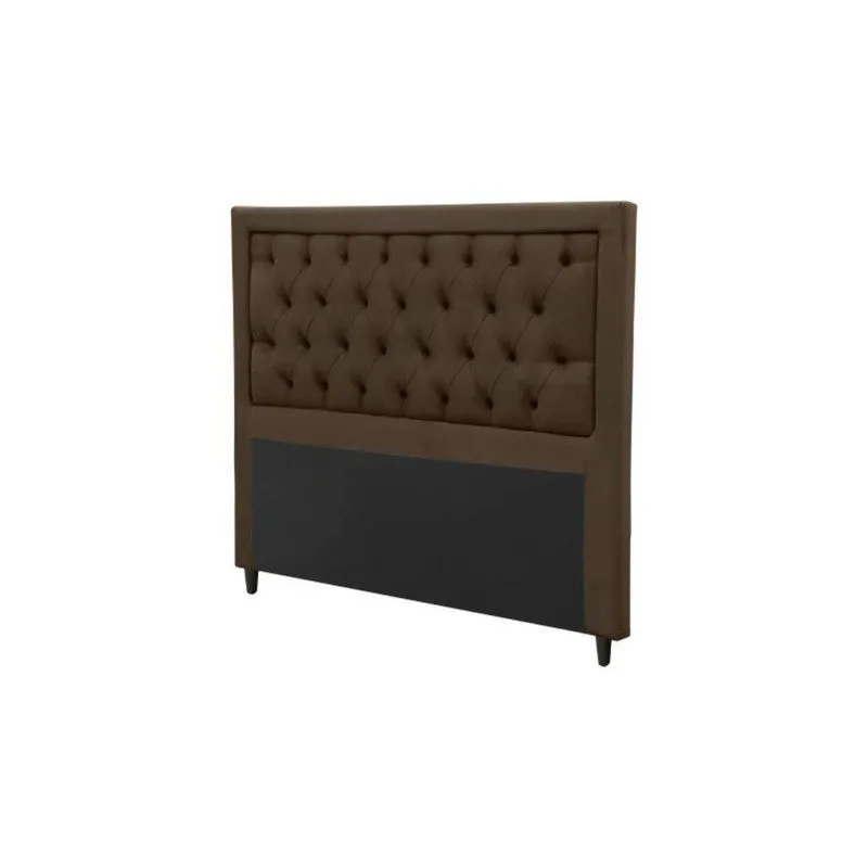Cabeceira Queen Estofada Baronesa Suede Marrom Chocolate
