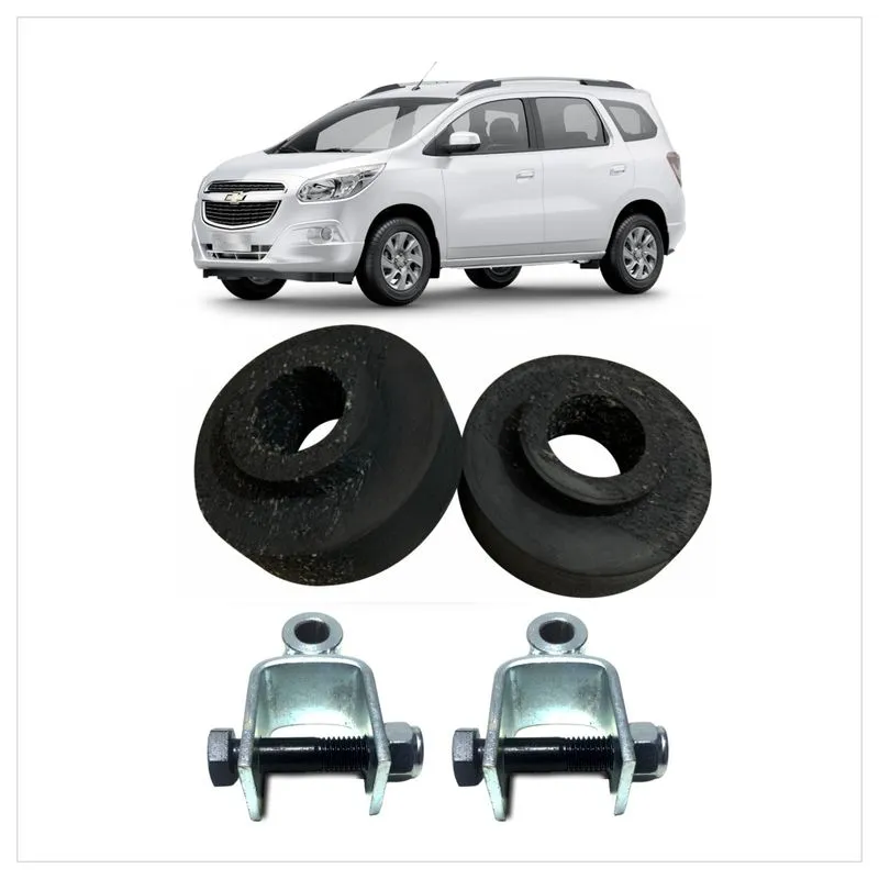 Kit Calço Mola Traseiro 5cm + Prolongador Spin Reforçado Aço