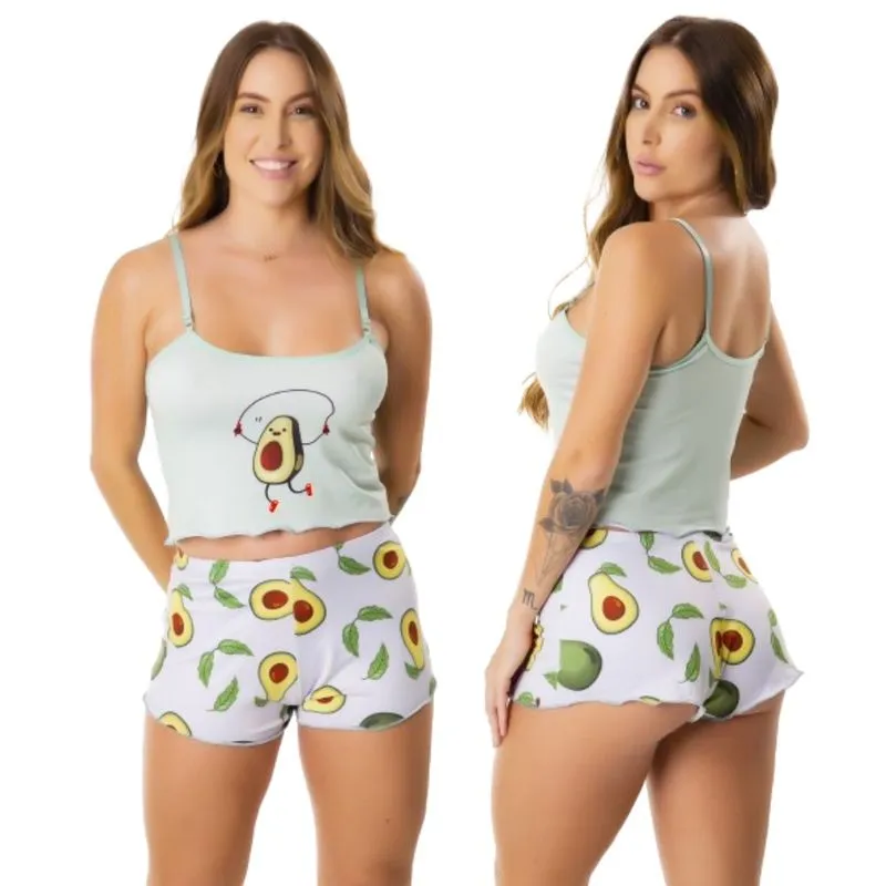 Baby Doll Feminino Blogueirinha Sem Bojo Estampas Sortidas Virgínia Confortável Para Dormir