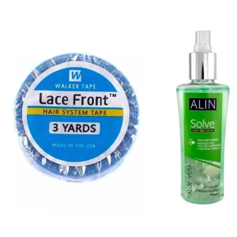 Kit Mega Hair Fita Adesiva 3 Metros E Removedor Alin Gel