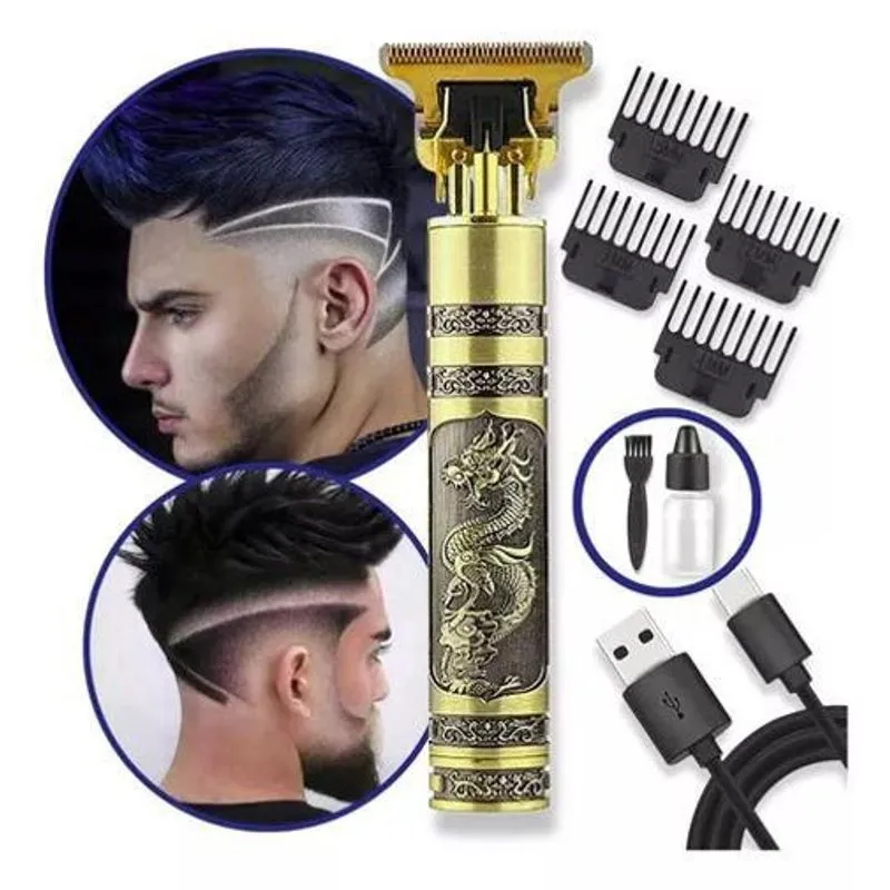 Máquina De Acabamento E Cortar Cabelo: Sem Fio, Dragão Dourado 110/220v