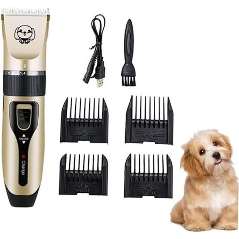 Máquina De Tosa Para Pets | Recarregável | 4 Pentes | Bivolt