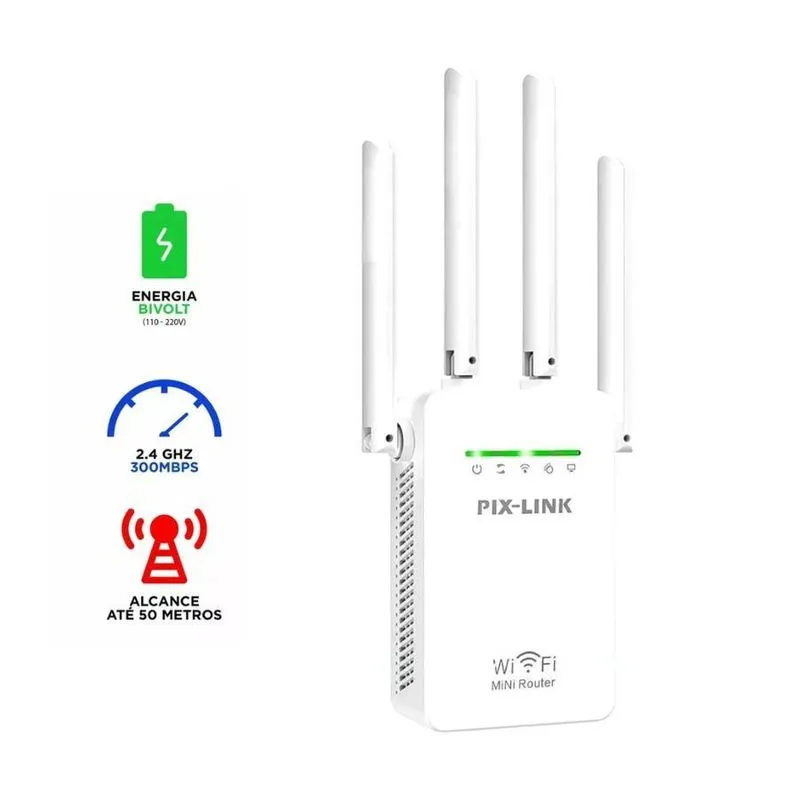 Potência Sem Preocupações: Repetidor Wifi 2800m 4 Antenas