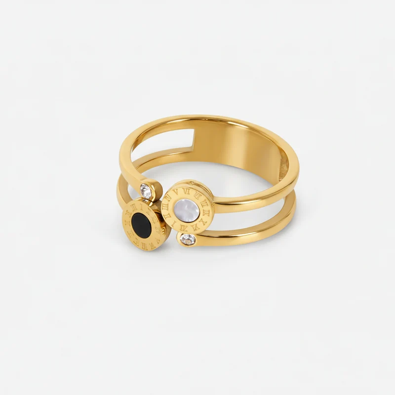 Anel Glamorous Romanos Venice Lenogue Ouro / 18