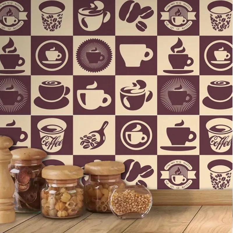 Papel De Parede Ladrilho Azulejo Cozinha Café Com Kit Aplicação