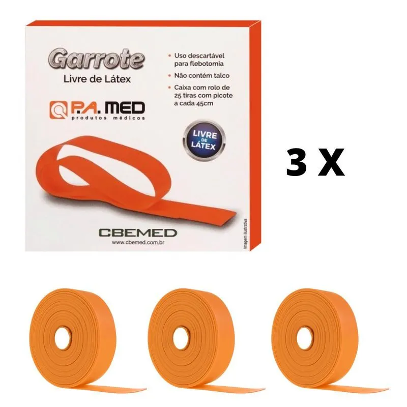 Kit 03 Rolo Garrote Descartável Procedimento Latexfree Pamed