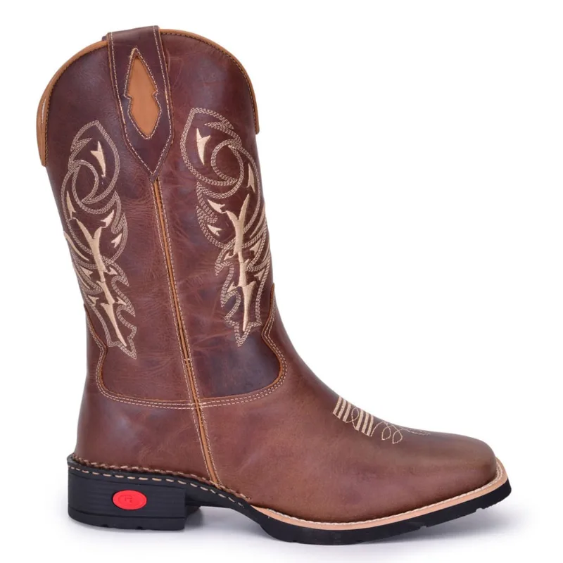 Bota Country Masculina Grazy Horse couro AE450 - marrom