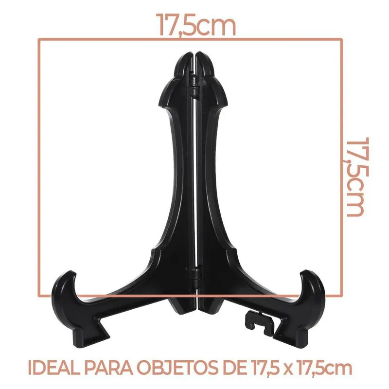 Kit Com 6 Peças Suporte Para Pratos E Azulejos Preto 17,5cm
