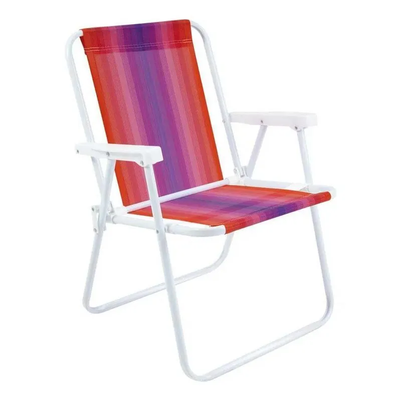 Cadeira Alta Mor Laranja/vermelho/roxo Aço