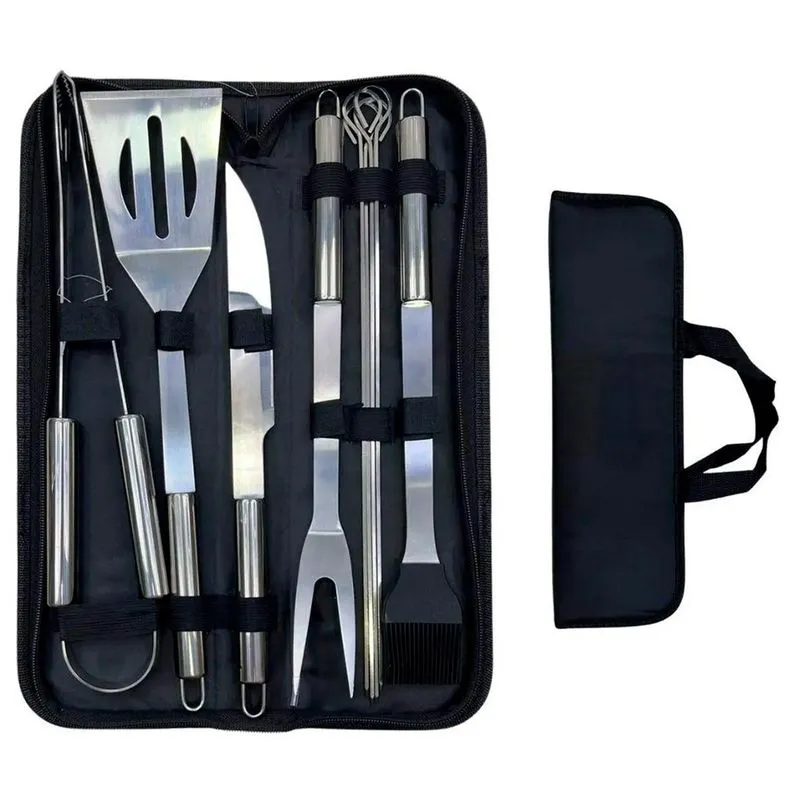 Kit Churrasco Com Utensílios De Alta Qualidade Inox