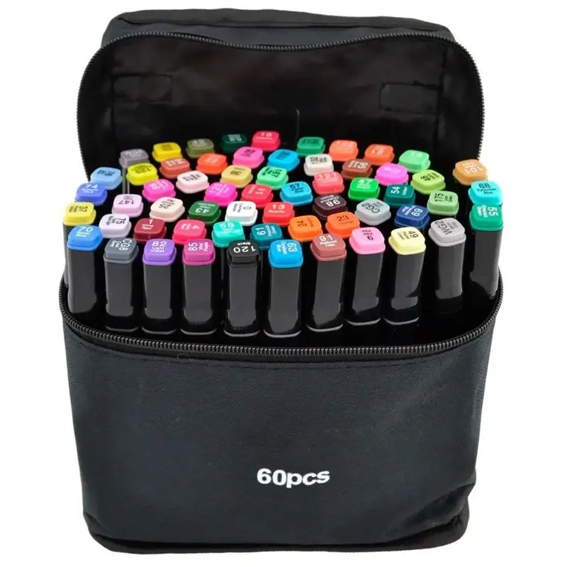 Kit Canetinhas 60 Unidades Desenho Profissional Arco-íris