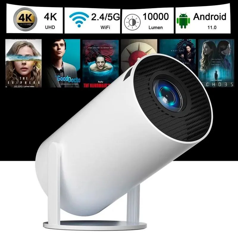 Projetor Hd 1080p Branco Wifi Bivolt Portátil