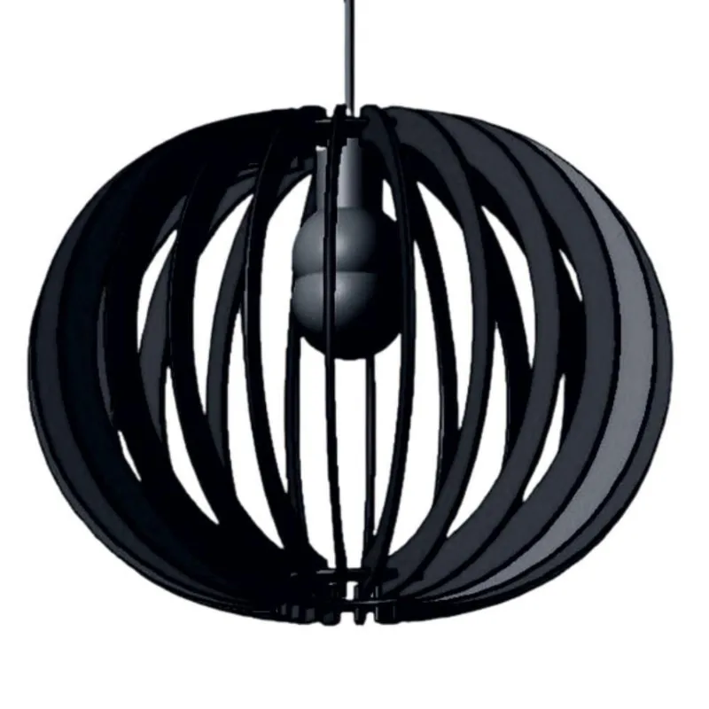 Luminária Teto Tipo Pendente Lua Cheia Mdf - Completa Cor: Preta