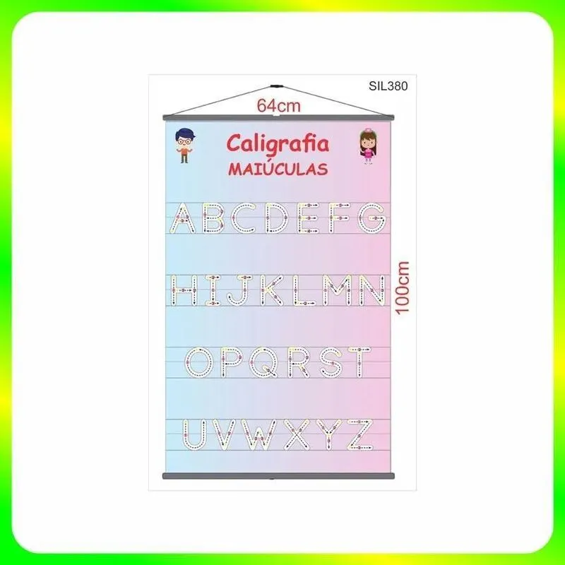 Banner Pedagógico Impresso Escolar Caligrafia Maiúscula Sil380