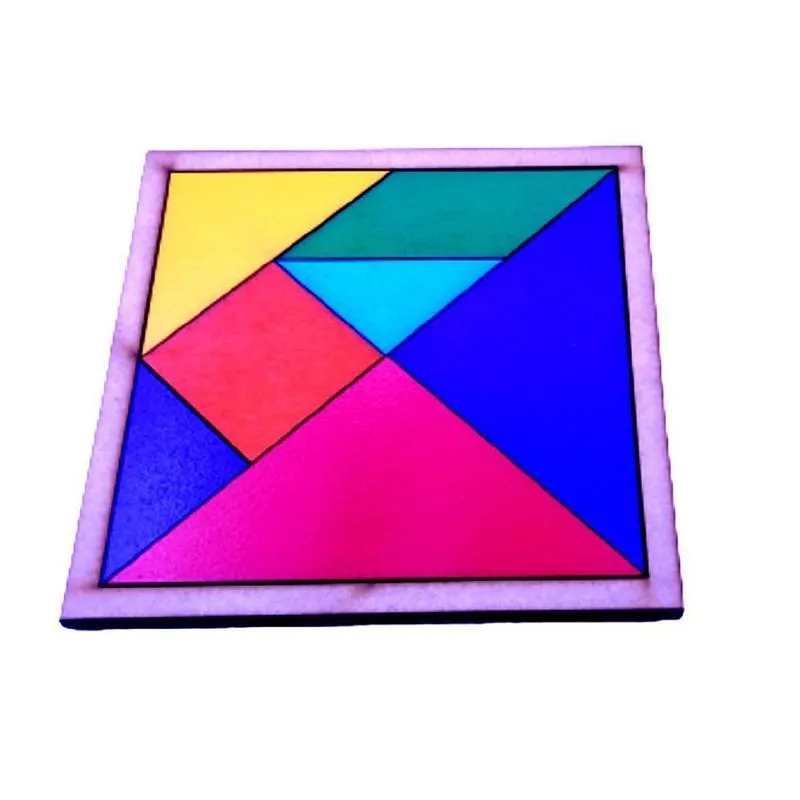 Tangram Quebra Cabeça Desafio Educativo Puzzle Em Madeira