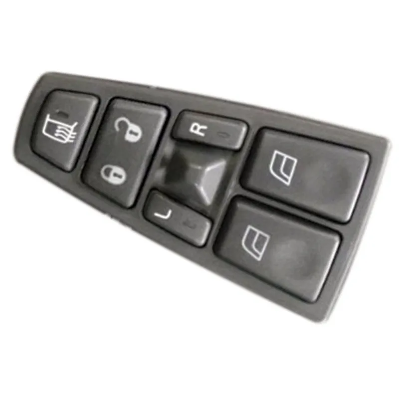 Teclas Aciona Vidro da Porta Com Desembaçador Trava das Portas Controle dos Vidros e Moldura Led Ambar 18 Pinos Esquerdo Volvo FH12 01 a 05 FH16 03 a Tecla Aciona Vidro Elétrico