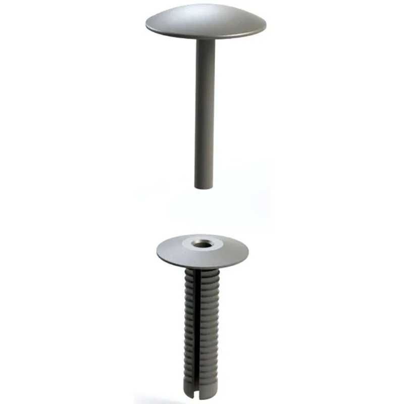 Rebite Bucha Longa Cinza Cab Pino Ø25mm Superfície Lisa 10PÇS Rebite de Fixação Plástico