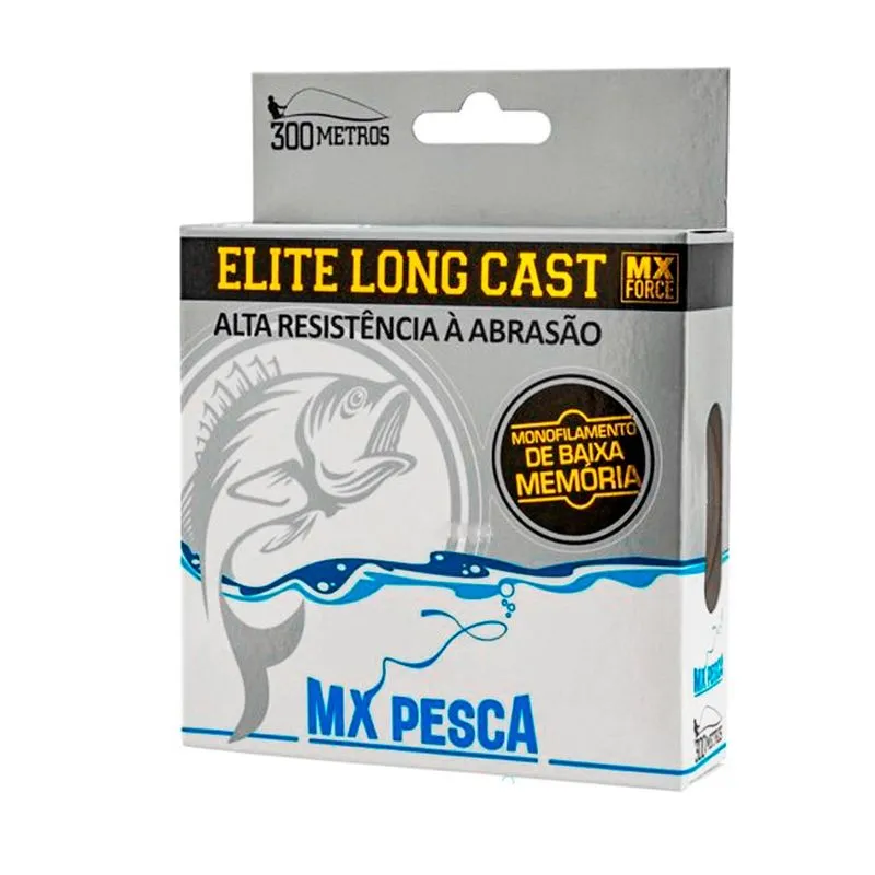 Linha mx Pesca mx Elite Long Cast 300m Monofilamento Transparente 0,20mm 5,58kg