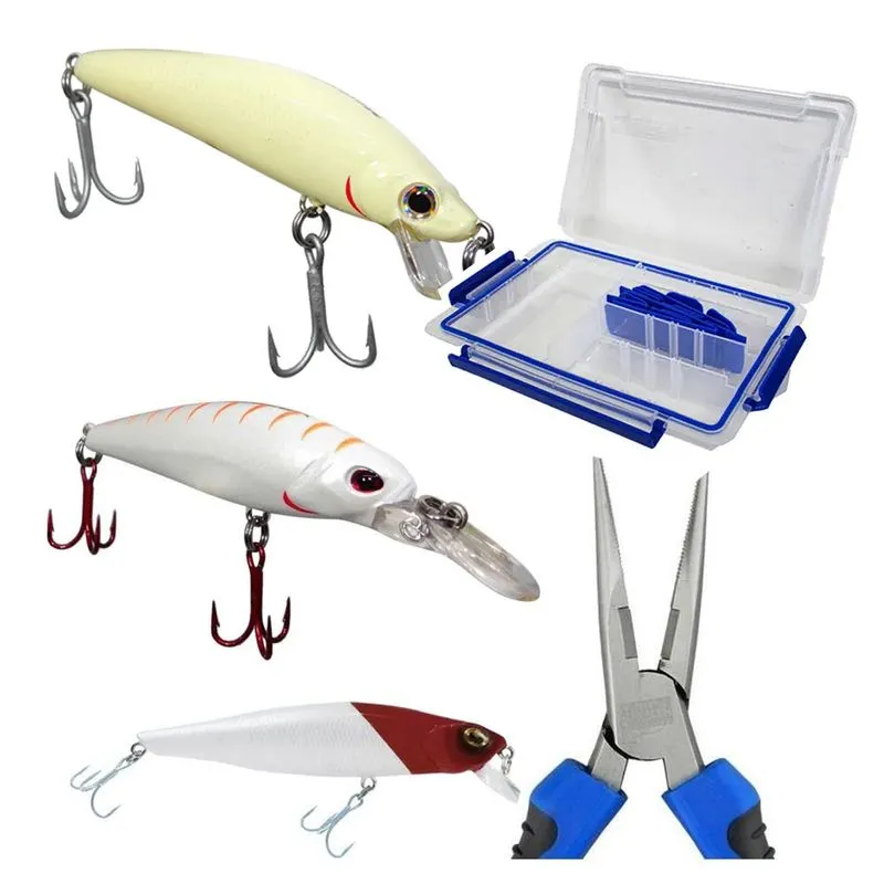 Super Kit Isca Artificial Marine Sports Inna Raptor Shad Vennon + Alicate E Estojo