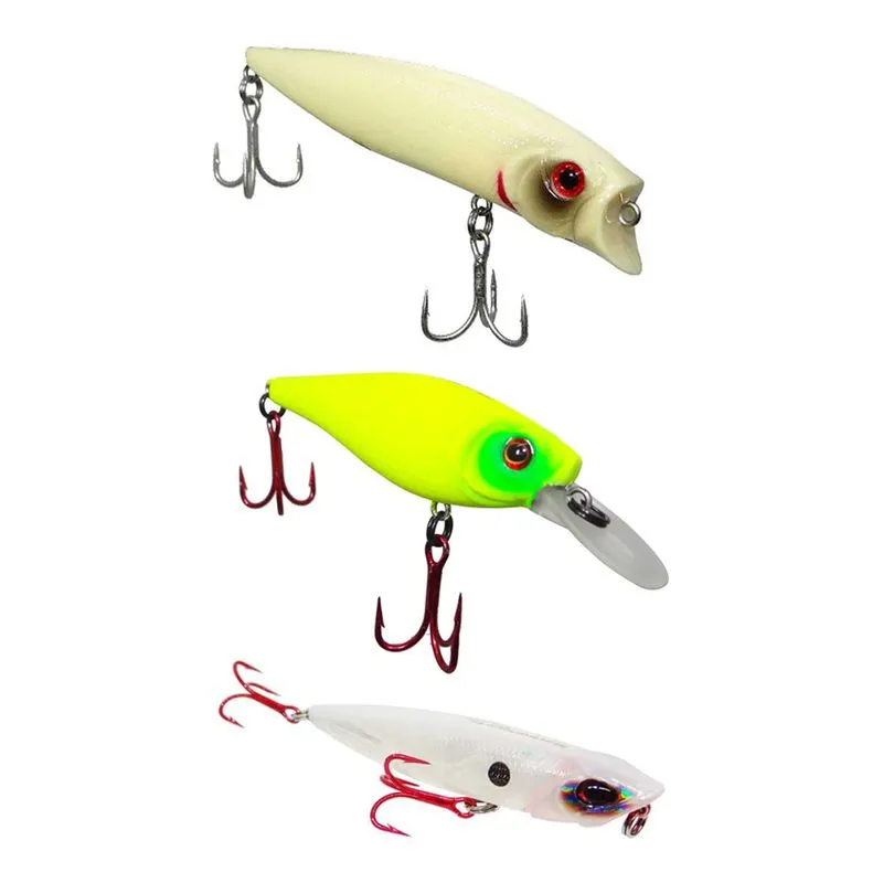 Super Kit Isca Artifical Marine Sports Superficie Meia Agua Profundidade 3un