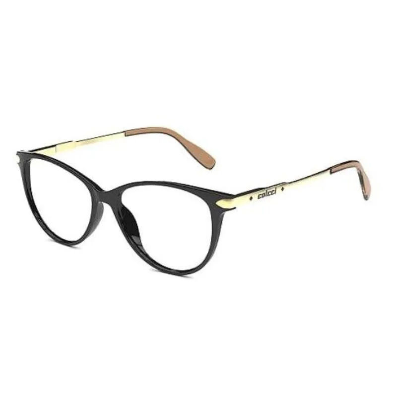 ARMAÇÃO OCULOS GRAU COLCCI SOFIA C6124A3453 PRETO DOURADO BRILHO - Preto