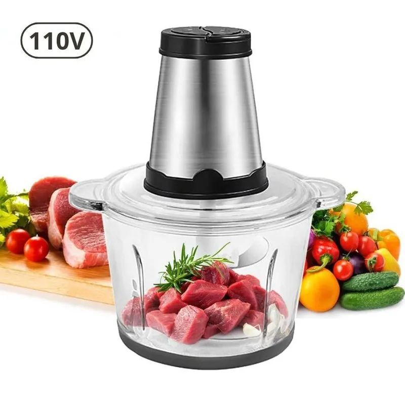 Triturador Elétrico 2l Carne E Legumes, Alta Potência, 110v