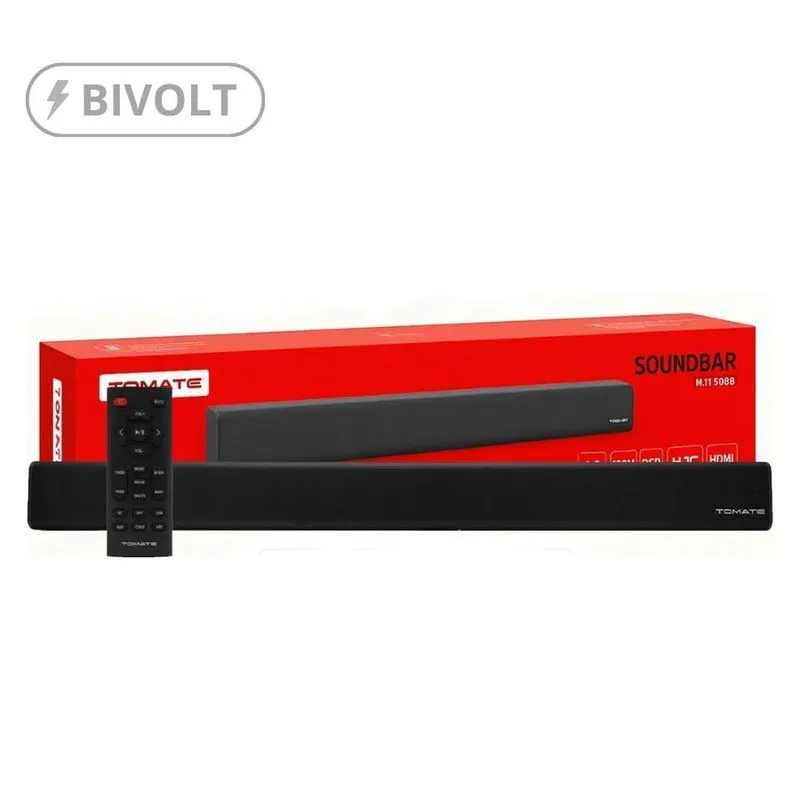 Caixa De Som Soundbar Preto 2.0 90w Frequência Completa Usb Bivolt