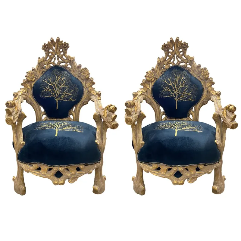 Par de Poltrona Clássico Preto - 132x90x68-Clássico-Prime Home Decor-Prime Home Decor
