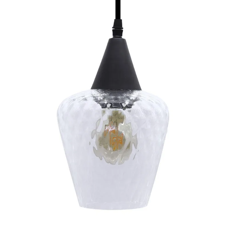 Lustre Pendente Taschibra Monalisa Boreal Transparente E27 Bivolt Preto