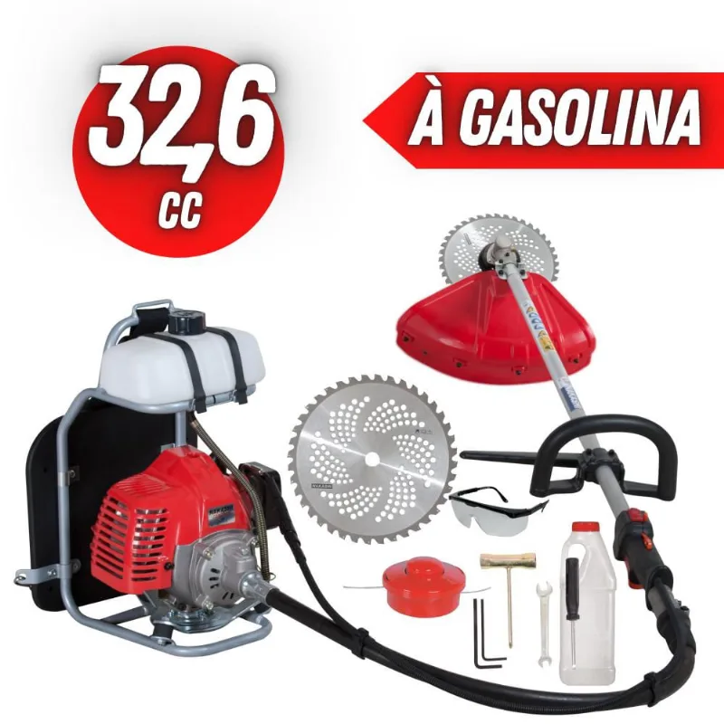 Roçadeira Profissional Costal Nakashi C330MBO 33cc 2T á Gasolina Robusta Com Motor Mitsubishi tb 33