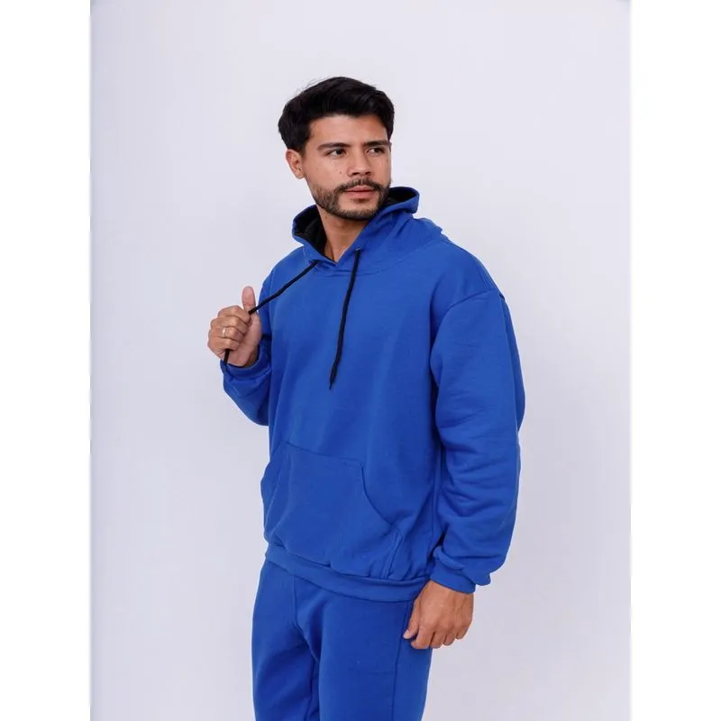 Moletom Canguru Com Capuz Masculino - Azul Royal