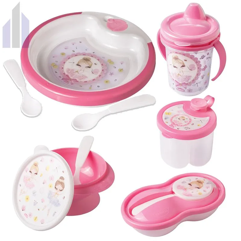 Kit Prato Térmico Tigela Dosador Pote Papinha Copo Bailarina