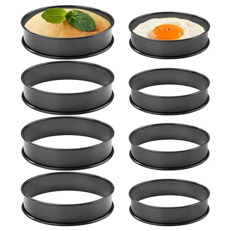 8 Pack Crumpet Rings Nonstick English Muffin Rings -
