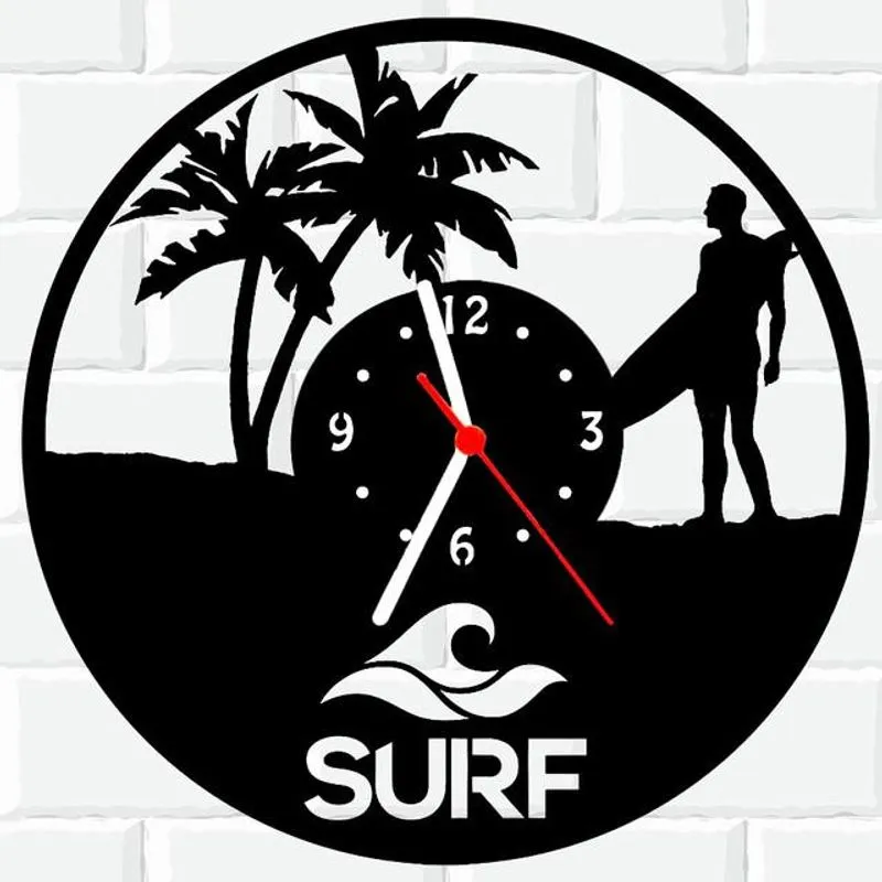 Relógio Parede Vinil Lp Ou Mdf Surf Surfista