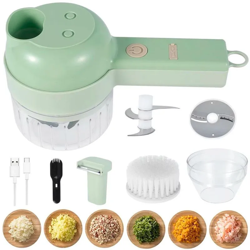 Mini Processador De Alimentos Multifuncional Cor Verde